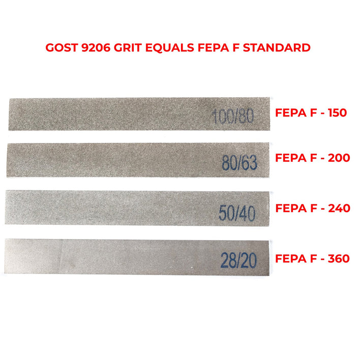 Barre diamantate a 3 strati per riprofilatura, 6", (4 pezzi)