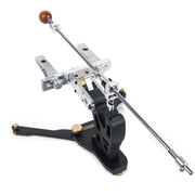 TSPROF Pioneer folding base. Assembled, mounted to the sharpener, half side back view.