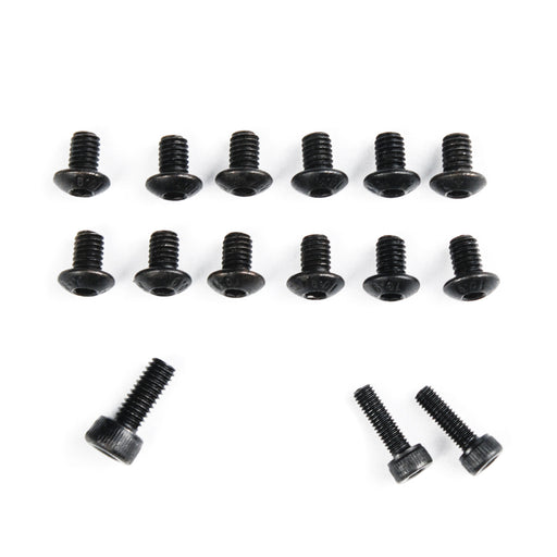 Set of black screws for TSPROF Single clamp on a white background