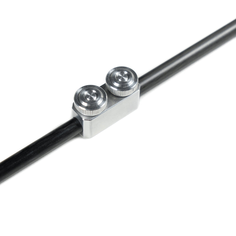 TSPROF carbon guide rod connection sleeve. Silver, original non-coated version.