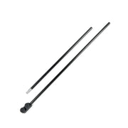 Two parts: TSPROF carbon guide rod and steel abrasive holder next to each other on white background.