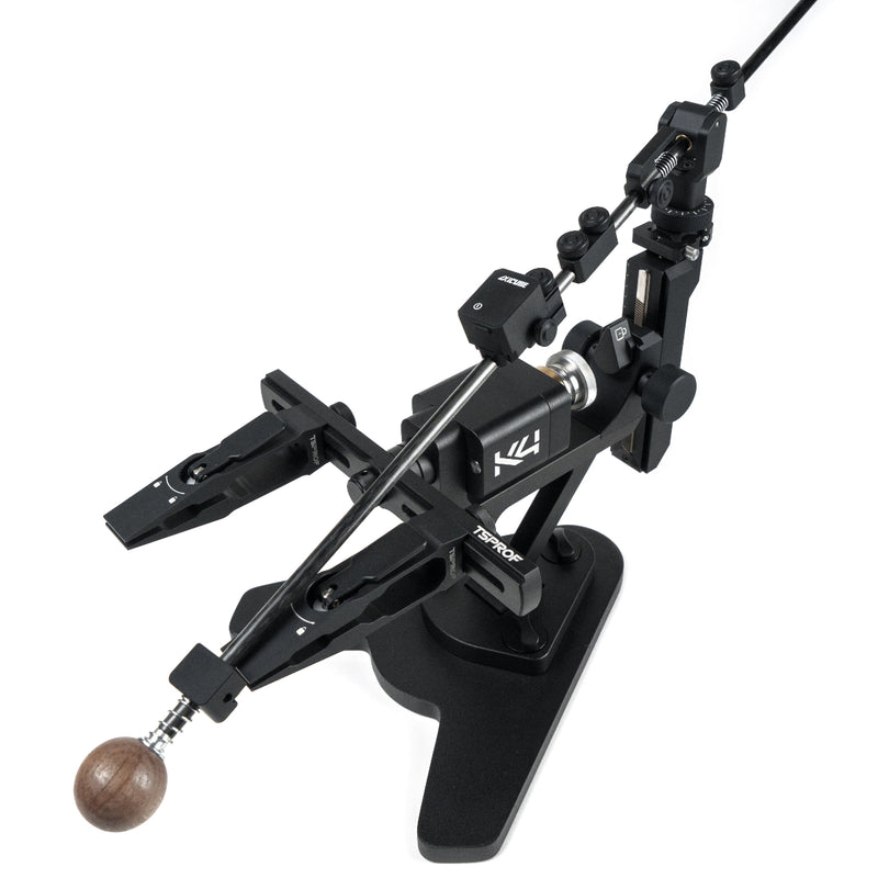 TSPROF carbon guide rod with abrasive holder installed on TSPROF K4 sharpening system.
